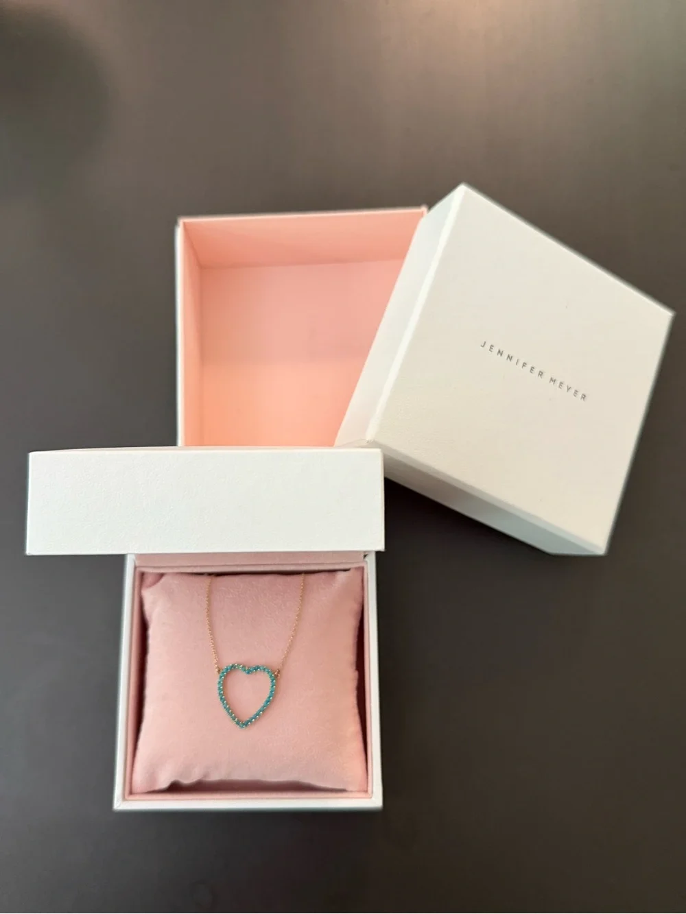 Jennifer Meyer Gold Necklace with Turquoise Heart Pendant